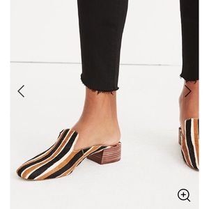 Madewell Willa Loafer Mule in Striped Calf Hair
